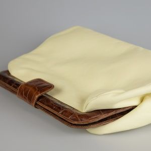 New with Tag Vintage Furla Croc-Embossed Clutch